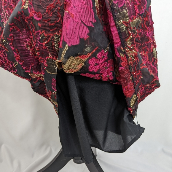 NWT SAM EDELMAN Red & Gold Metallic Brocade Mini Shift Dress, Size 14 - Picture 4 of 12